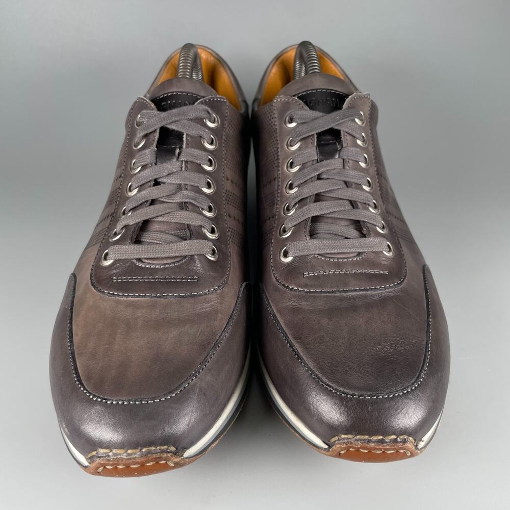 Magnanni Men's Size 12 M Gray Perforated Leather Luxury Sneakers Casual Shoe EUC - Picture 2 of 9